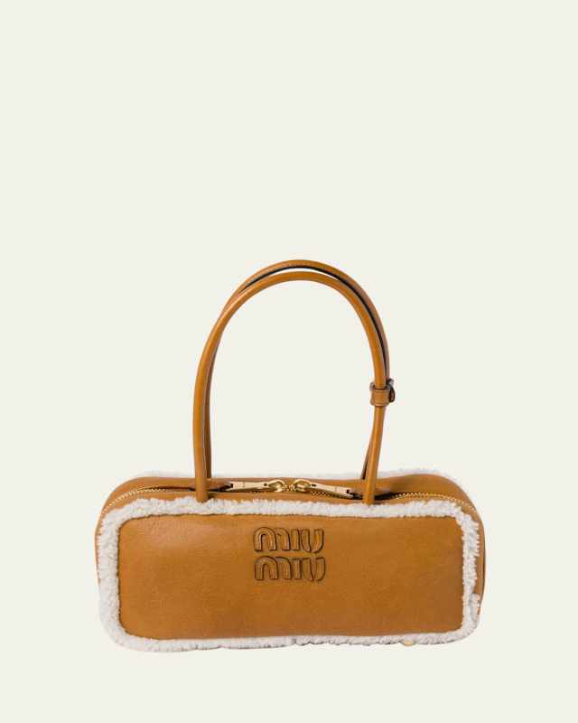 Beau Medium Lamb Shearling Top-Handle Bag
